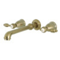 Thumbnail for Kingston Brass KS7127TAL 8-Inch Center Wall Mount Bathroom Faucet, Brushed Brass - BNGBath