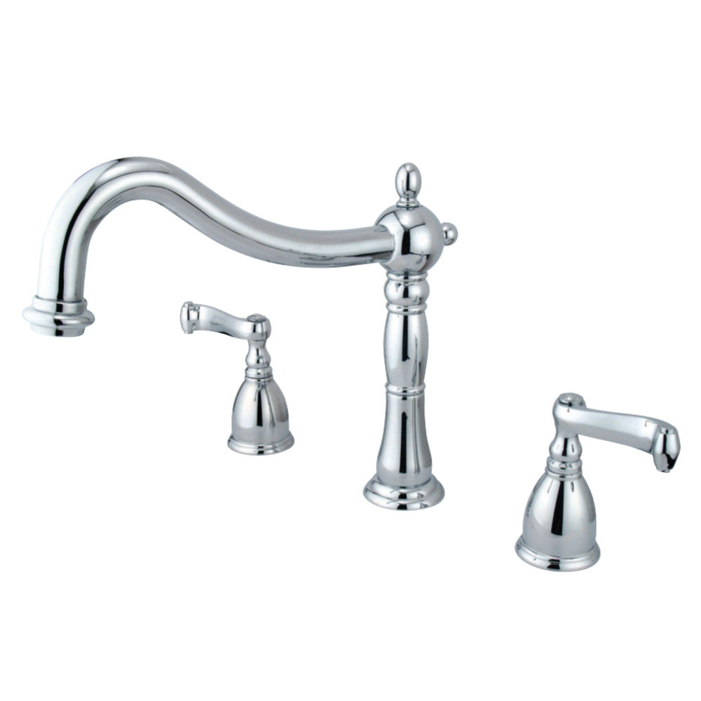 Kingston Brass KS1341FL Heritage Roman Tub Faucet, Polished Chrome - BNGBath