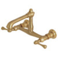 Thumbnail for Kingston Brass KS7247BL Wall Mount Bathroom Faucet, Brushed Brass - BNGBath