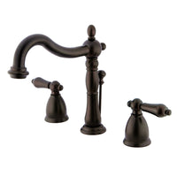 Thumbnail for Kingston Brass KB1975AL Heritage Widespread Bathroom Faucet with Plastic Pop-Up, Oil Rubbed Bronze - BNGBath