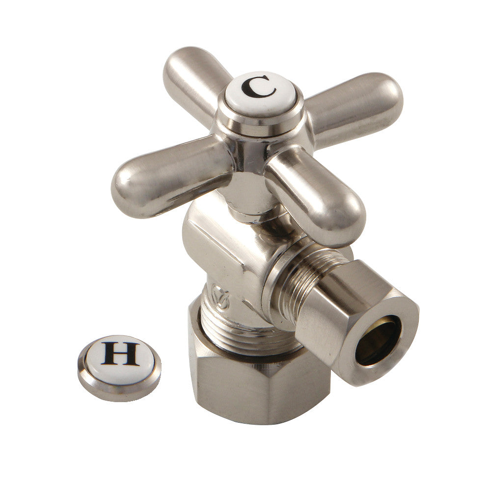 Kingston Brass CC53308X 5/8" X 3/8" OD Comp Angle Stop Valve, Brushed Nickel - BNGBath