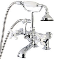 Thumbnail for Kingston Brass AE660T1 Auqa Vintage 7-inch Adjustable Clawfoot Tub Faucet with Hand Shower, Polished Chrome - BNGBath