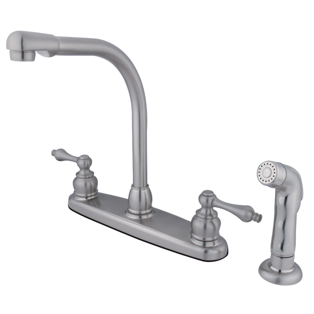 Kingston Brass KB718ALSP Victorian Centerset Kitchen Faucet, Brushed Nickel - BNGBath