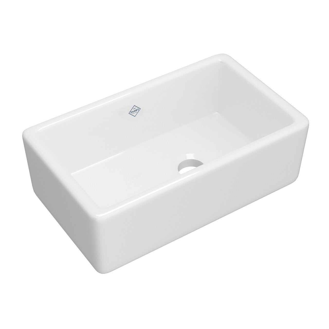 Shaws Original Lancaster Single Bowl Farmhouse Apron Front Fireclay Kitchen Sink - BNGBath