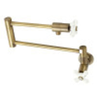 Thumbnail for Kingston Brass KS4103PX Metropolitan Wall Mount Pot Filler, Antique Brass - BNGBath