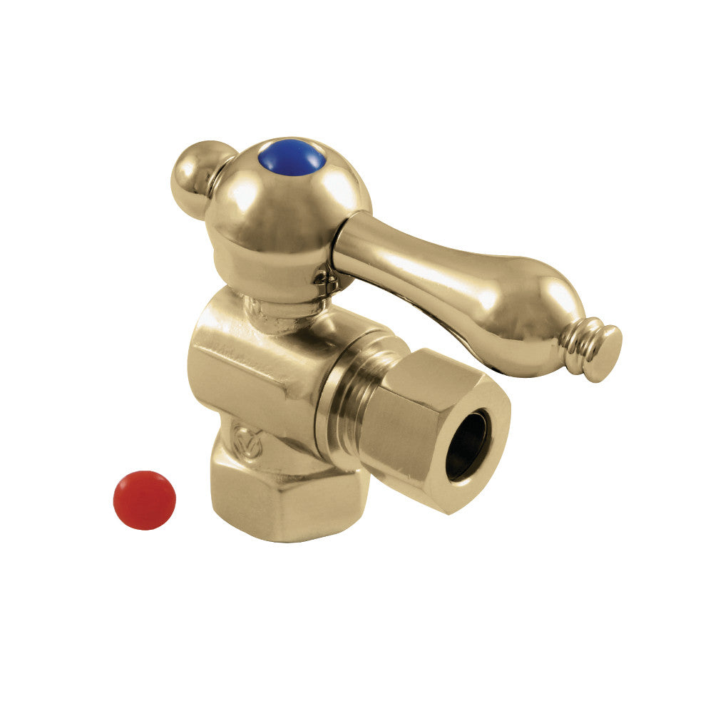 Kingston Brass CC33102 3/8" IPS X 3/8" OD Comp Angle Stop Valve, Polished Brass - BNGBath