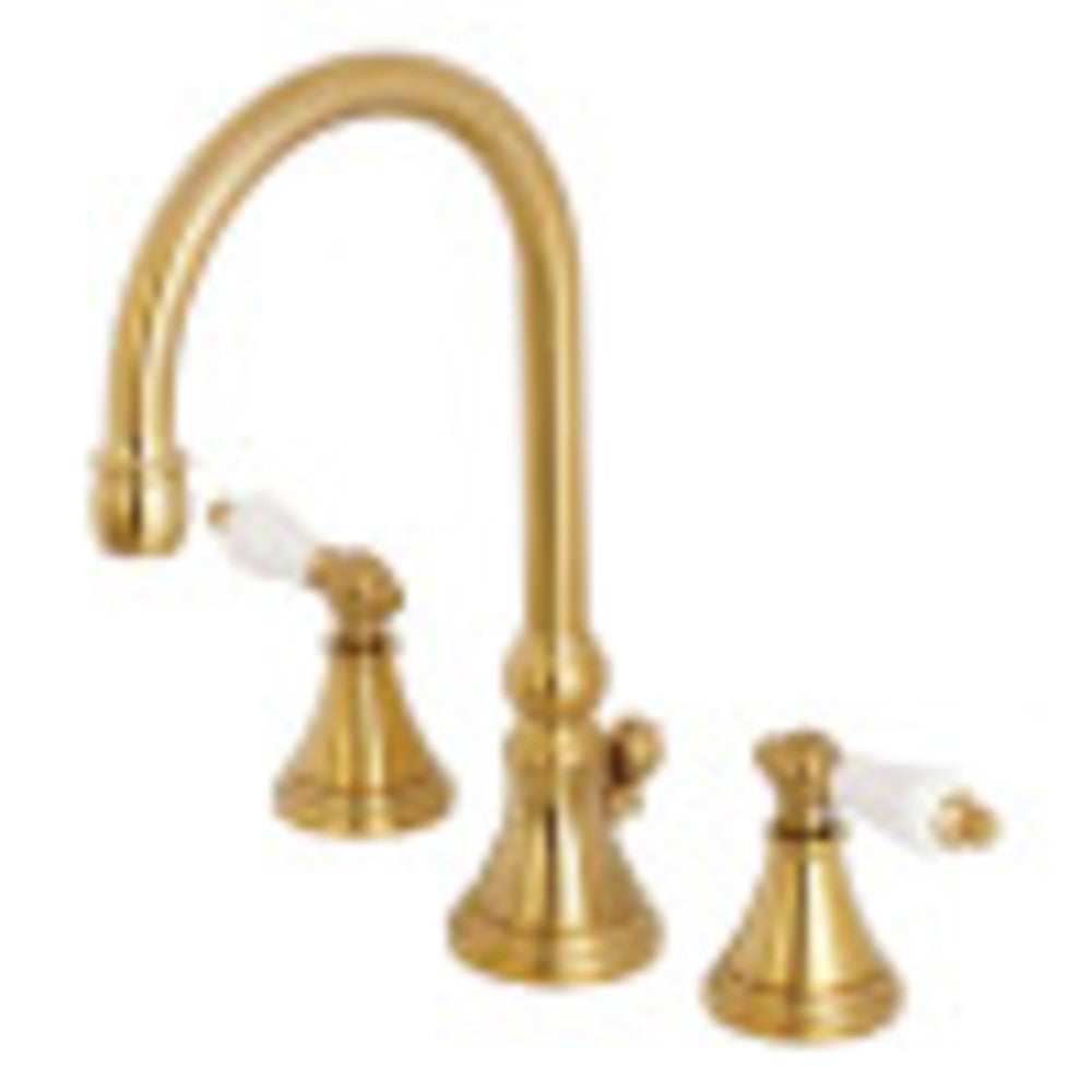 Kingston Brass KS2987PL 8 in. Widespread Bathroom Faucet, Brushed Brass - BNGBath