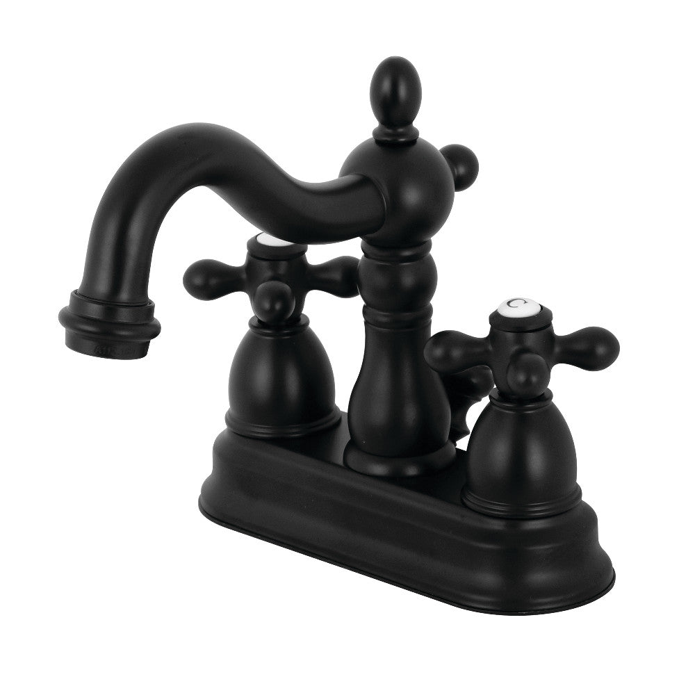 Kingston Brass KB1600AX Heritage 4 in. Centerset Bathroom Faucet, Matte Black - BNGBath