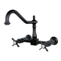 Thumbnail for Kingston Brass KS1245BEX Essex Wall Mount Bridge Kitchen Faucet, Oil Rubbed Bronze - BNGBath