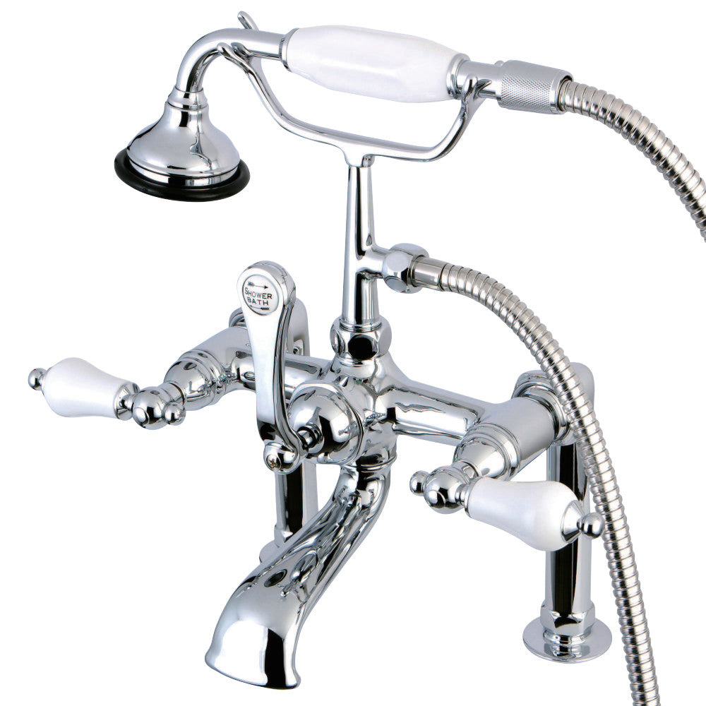 Kingston Brass AE106T1 Auqa Vintage Deck Mount Clawfoot Tub Faucet, Polished Chrome - BNGBath