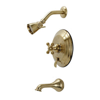 Thumbnail for Kingston Brass KB36370AX Restoration Tub and Shower Faucet, Brushed Brass - BNGBath