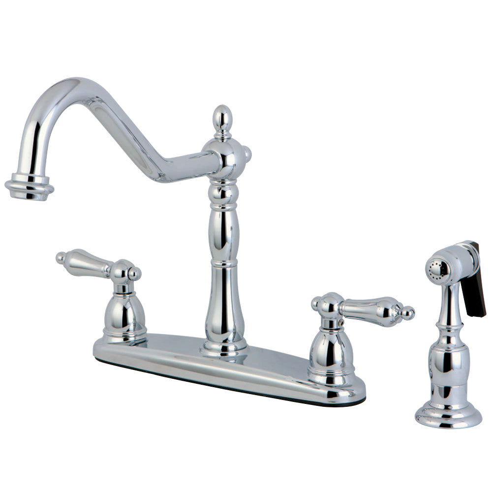 Kingston Brass KB1751ALBS Heritage Centerset Kitchen Faucet, Polished Chrome - BNGBath