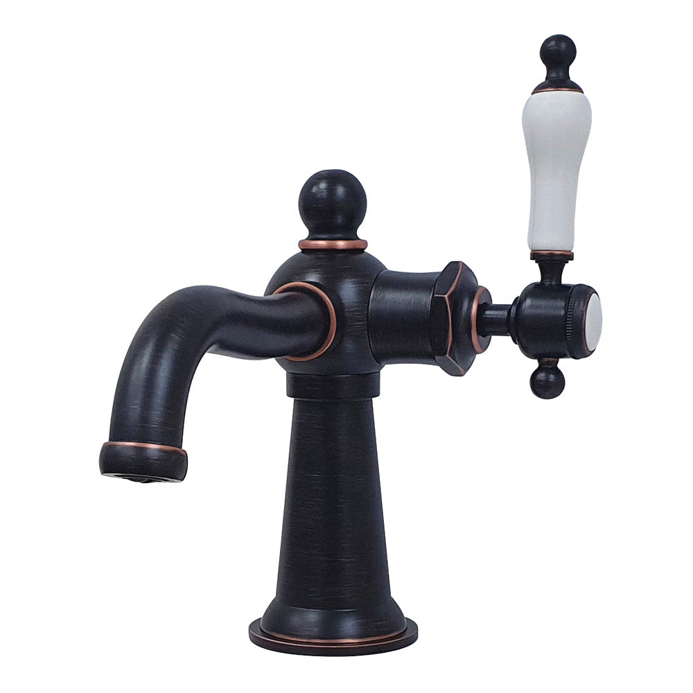 Kingston Brass KS154KLNB Nautical Single-Handle Bathroom Faucet with Push Pop-Up, Naples Bronze - BNGBath