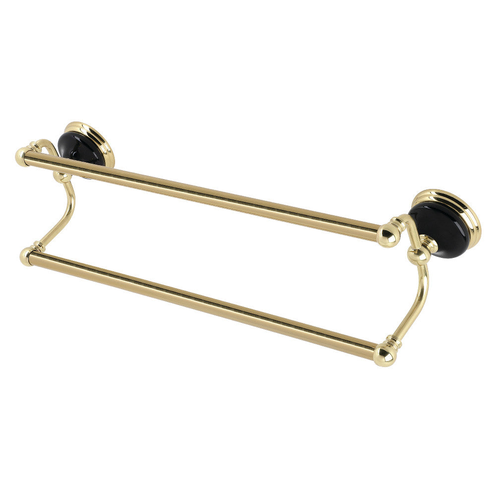 Kingston Brass BA9113PB Water Onyx 24 in. Dual Towel Bar, Polished Brass - BNGBath