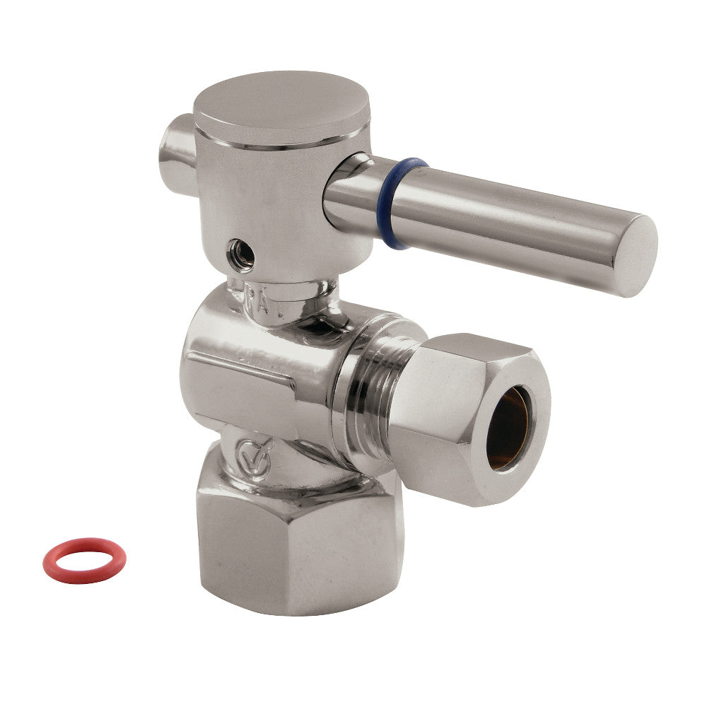 Kingston Brass CC43108DL Quarter Turn Valve (1/2" FIP X 3/8" O.D. Compression), Brushed Nickel - BNGBath