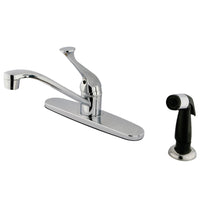 Thumbnail for Kingston Brass GKB572 Chatham Single-Handle Centerset Kitchen Faucet, Polished Chrome - BNGBath