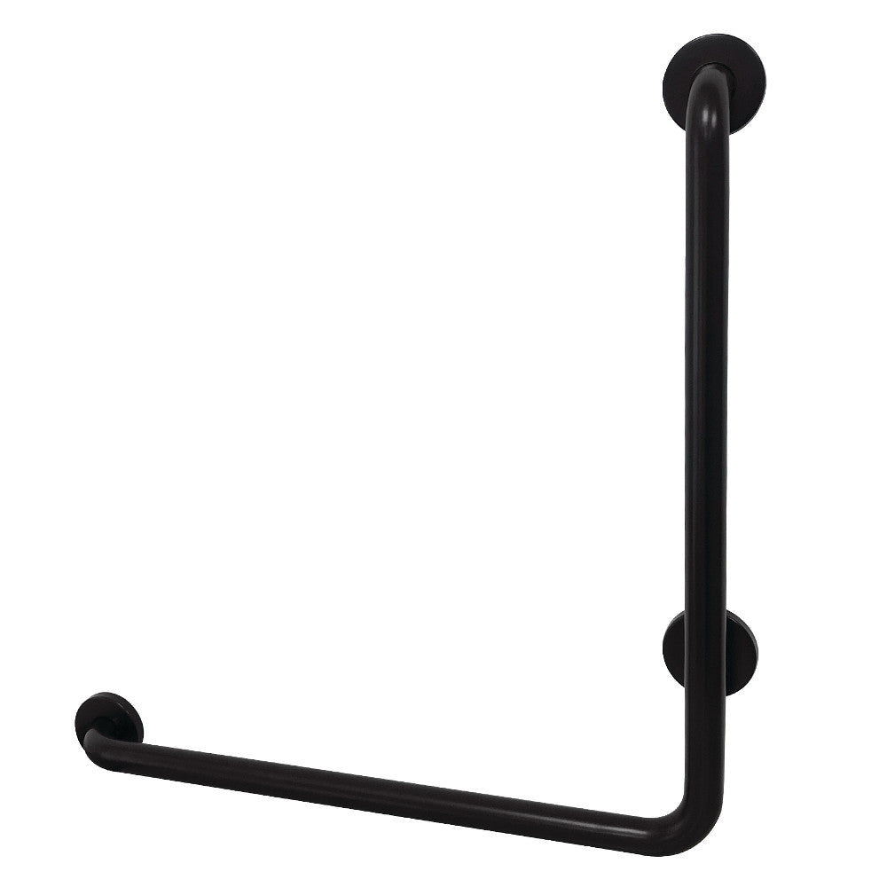 Kingston Brass GBL1424CSL0 24"x 24" L-Shaped Grab Bar - Left Hand, Matte Black - BNGBath