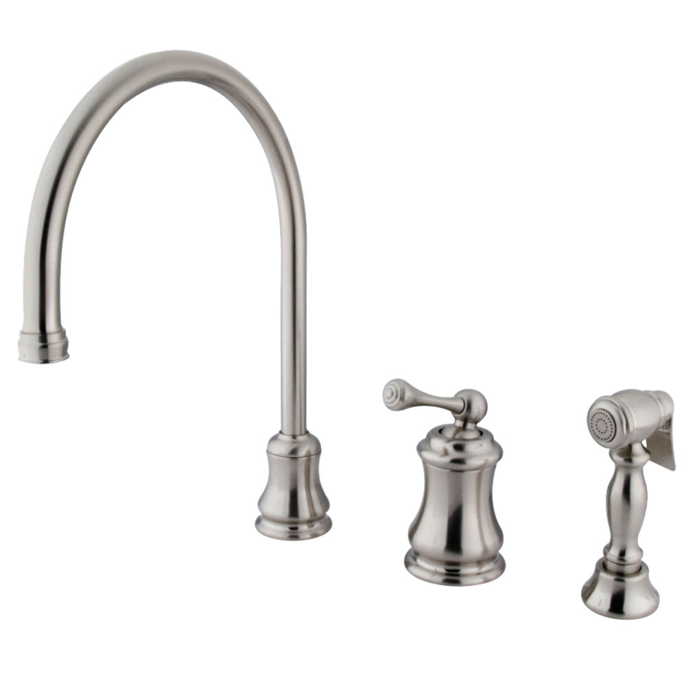 Kingston Brass KS3818BLBS Widespread Kitchen Faucet, Brushed Nickel - BNGBath