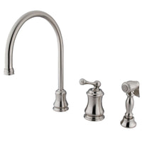 Thumbnail for Kingston Brass KS3818BLBS Widespread Kitchen Faucet, Brushed Nickel - BNGBath