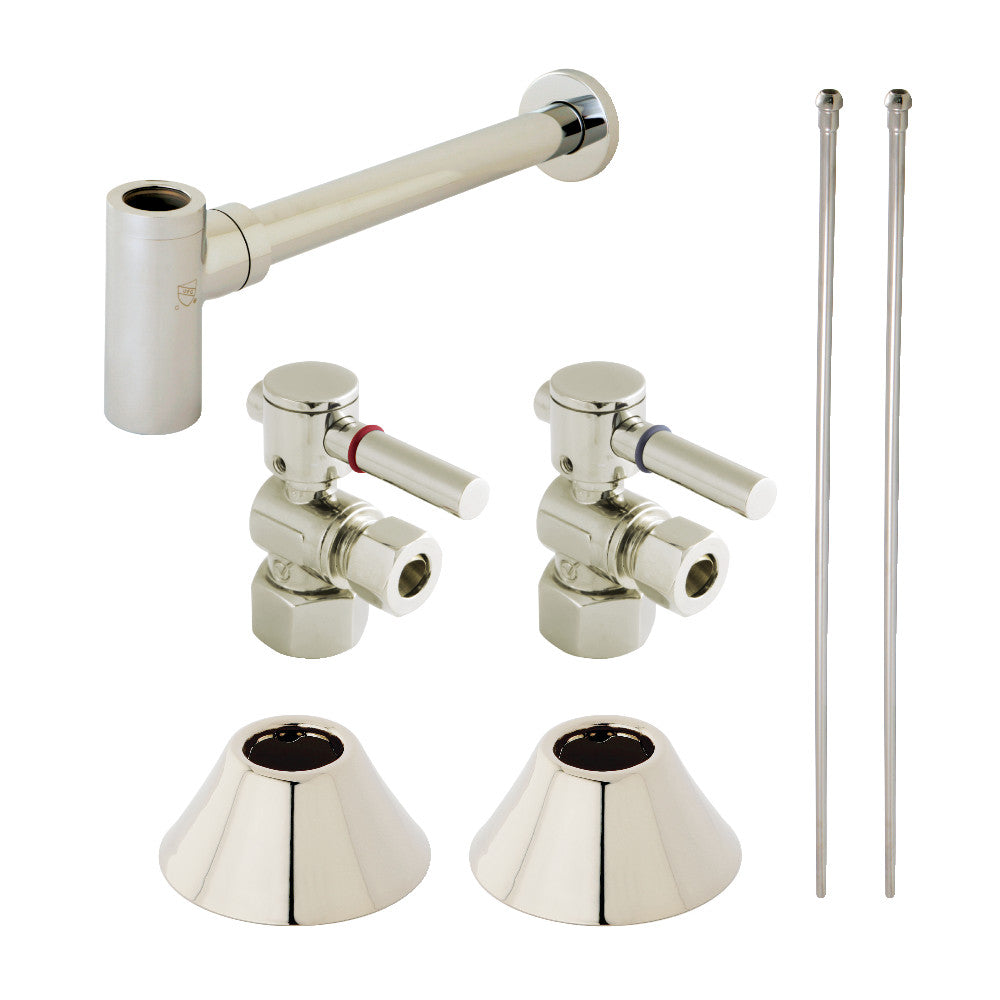 Kingston Brass CC43106DLLKB30 Modern Plumbing Sink Trim Kit with Bottle Trap, Polished Nickel - BNGBath