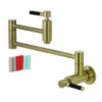 Thumbnail for Kingston Brass KS8107DKL Concord Wall Mount Pot Filler Kitchen Faucet, Brushed Brass - BNGBath