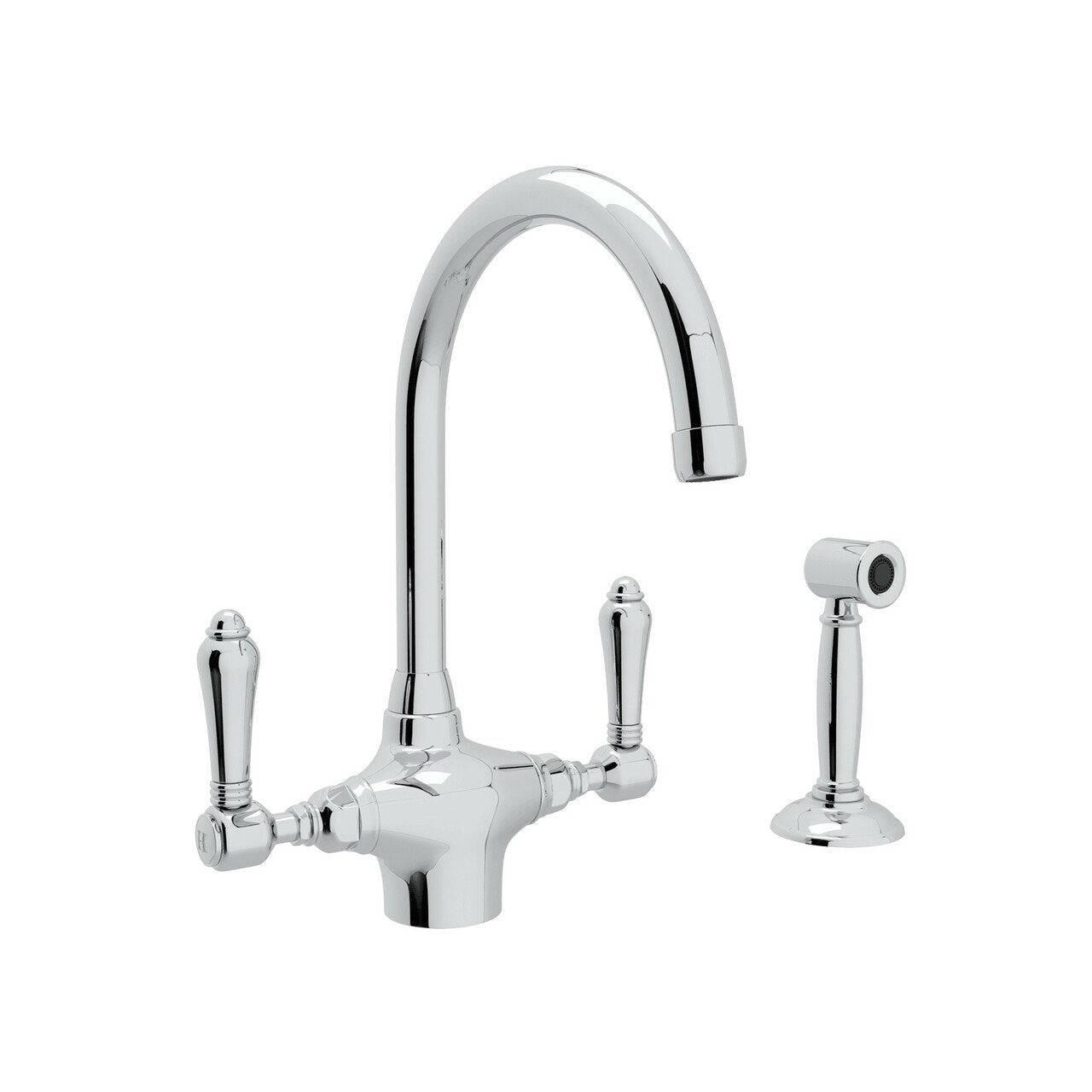 ROHL San Julio Single Hole C-Spout Kitchen Faucet with Sidespray - BNGBath