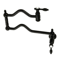 Thumbnail for Kingston Brass KS2100TAL Tudor Wall Mount Pot Filler, Matte Black - BNGBath