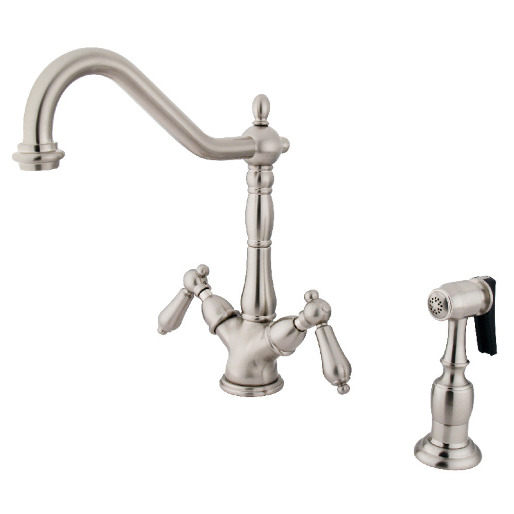 Kingston Brass KS1238ALBS 8-Inch Kitchen Faucet, Brushed Nickel - BNGBath