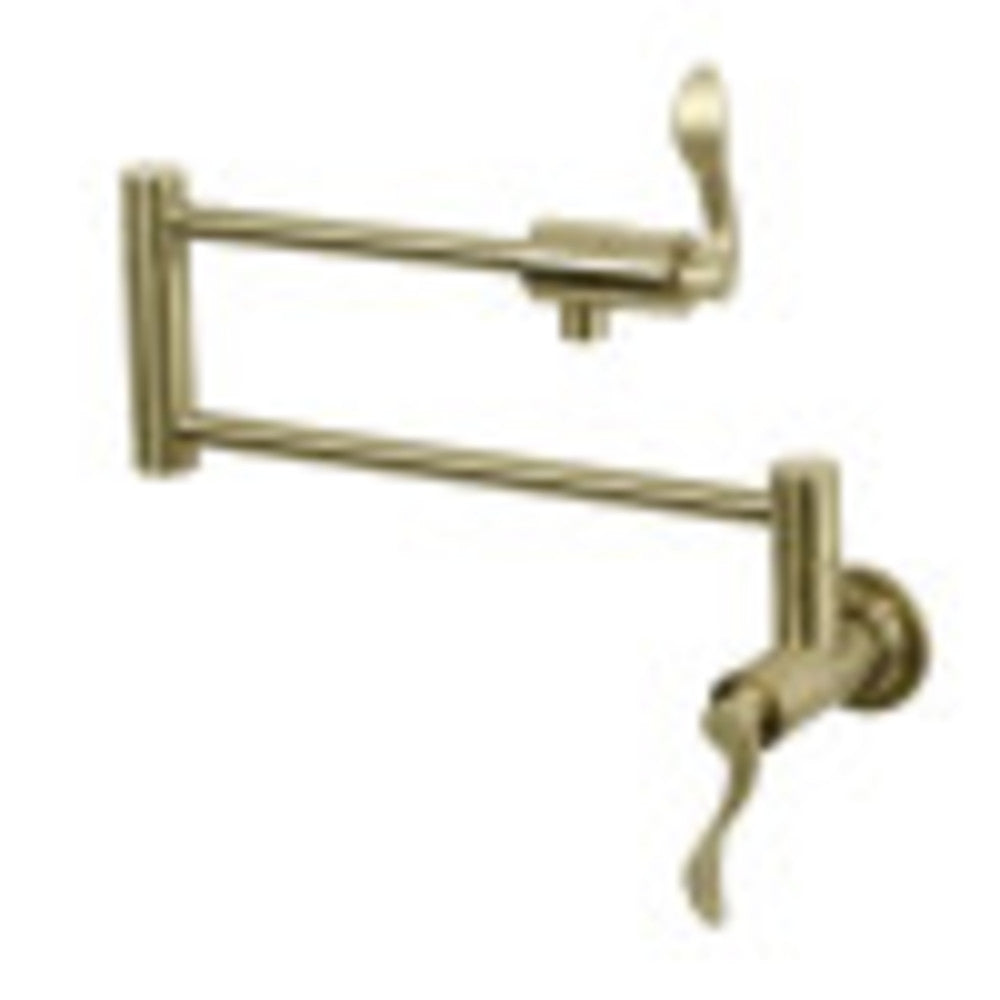 Kingston Brass KS4107DFL NuWave Wall Mount Pot Filler, Brushed Brass - BNGBath