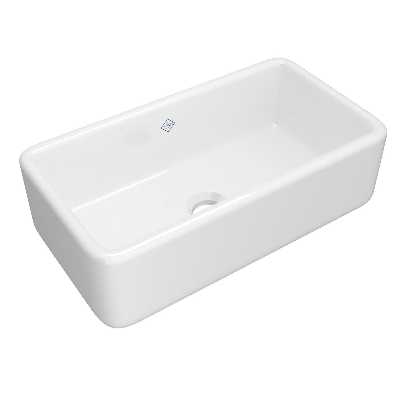 Shaws Original Lancaster Single Bowl Farmhouse Apron Front Fireclay Kitchen Sink - BNGBath