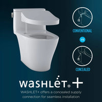 Thumbnail for TOTO WASHLET+  Supreme II One-Piece Elongated 1.28 GPF Toilet and WASHLET C5 Bidet Seat - MW6343084CEFG#01 - BNGBath