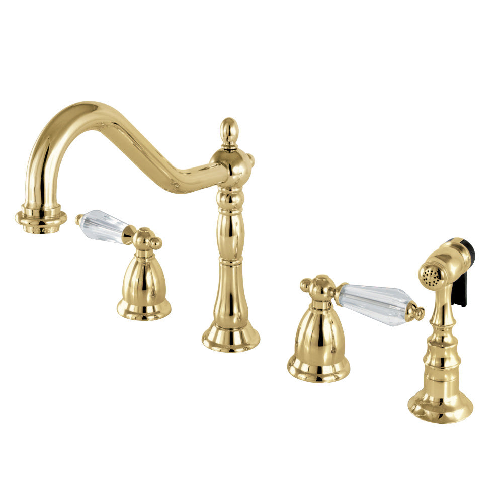 Kingston Brass KS1792WLLBS Widespread Kitchen Faucet, Polished Brass - BNGBath