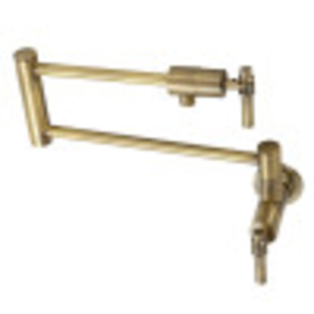 Kingston Brass KS4103ML Milano Wall Mount Pot Filler, Antique Brass - BNGBath