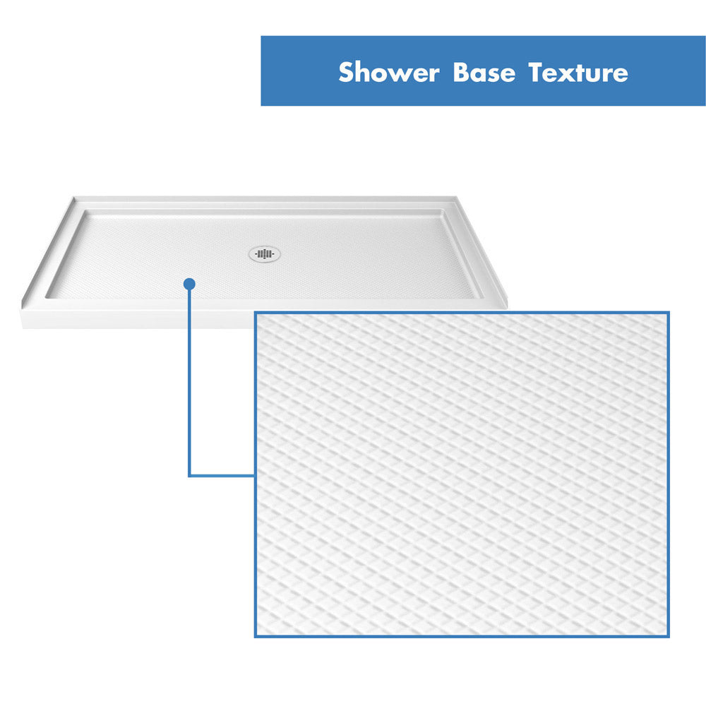 DreamLine 32 in. D x 60 in. W x 75 5/8 in. H SlimLine Single Threshold Shower Base and QWALL-3 Acrylic Backwall Kit - BNGBath