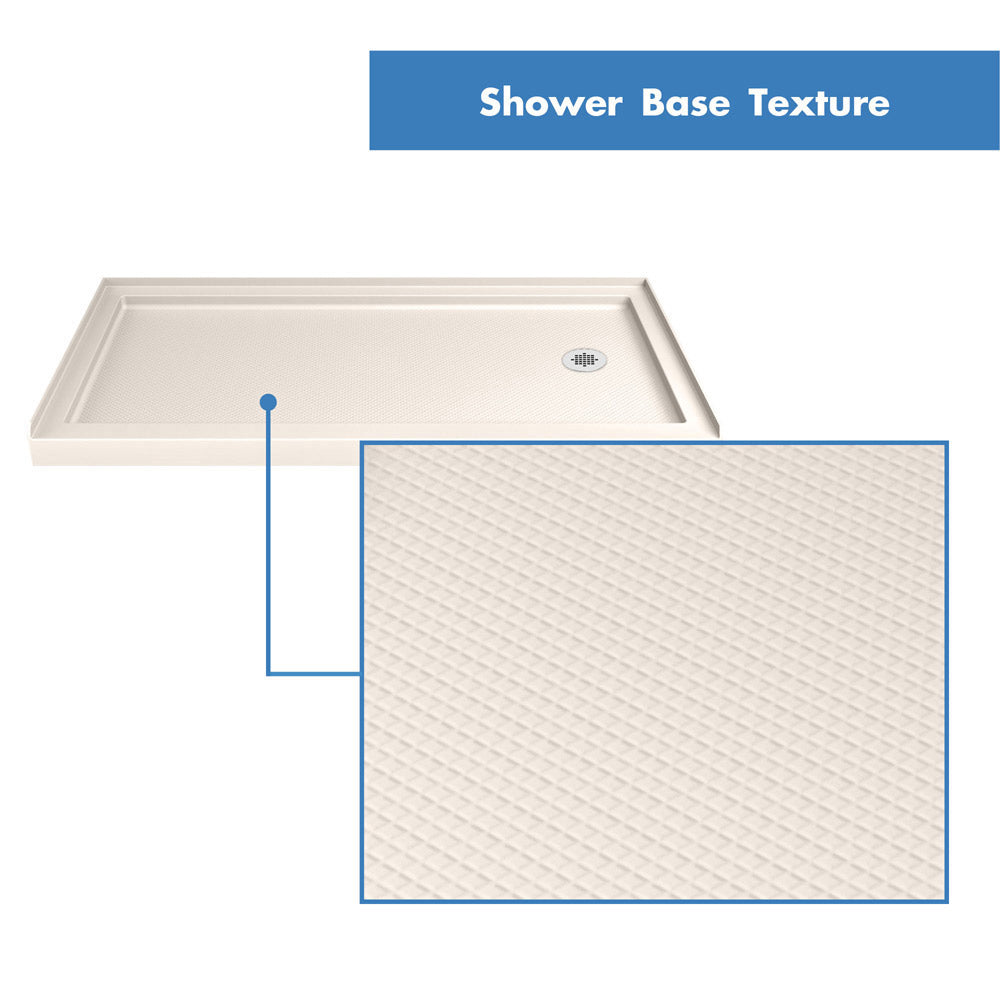 DreamLine Charisma 30 in. D x 60 in. W x 78 3/4 in. H Frameless Bypass Sliding Shower Door and SlimLine Shower Base Kit - BNGBath