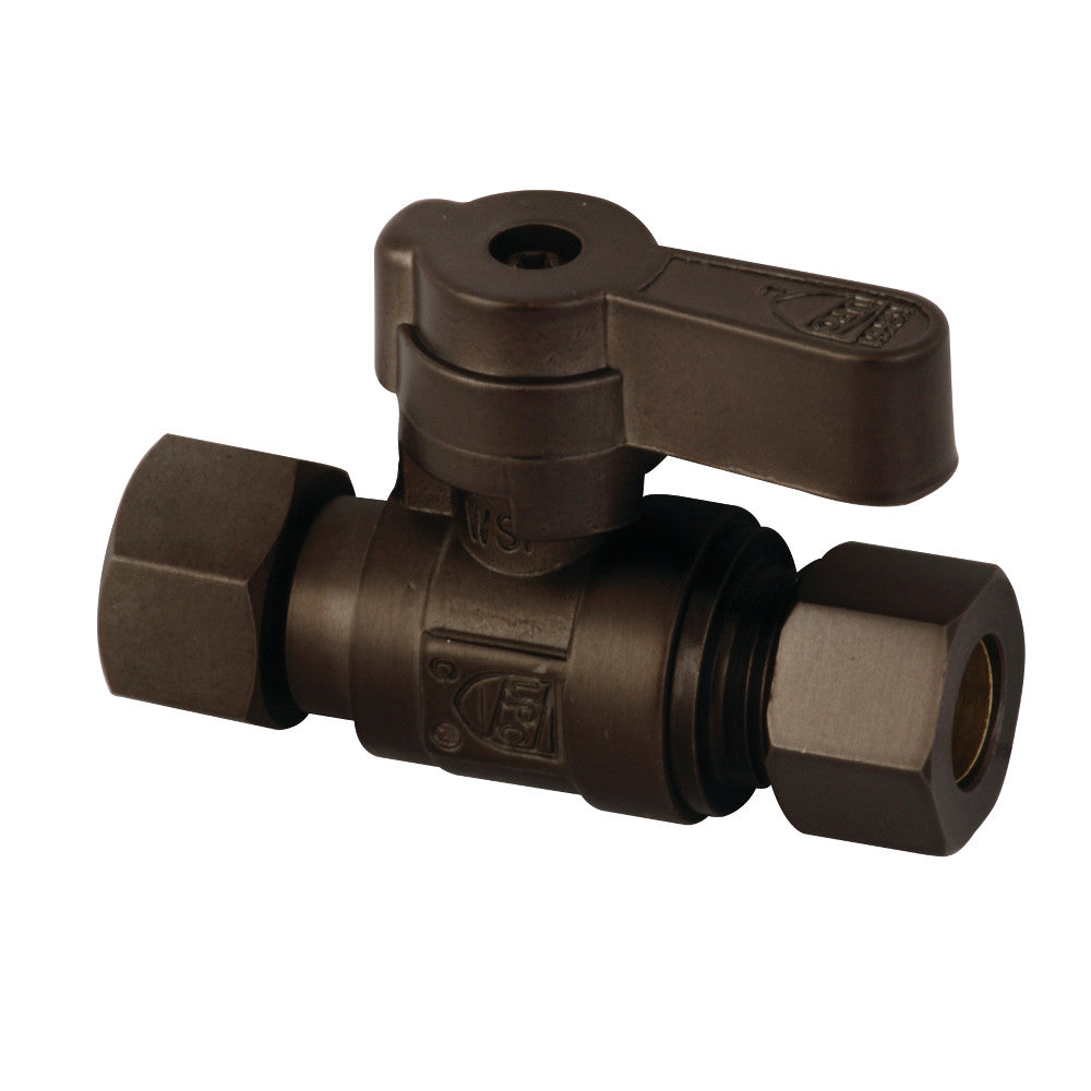 Kingston Brass KF3330ORB 3/8" Swivel X 3/8" OD Comp Straight Stop Valve, Oil Rubbed Bronze - BNGBath