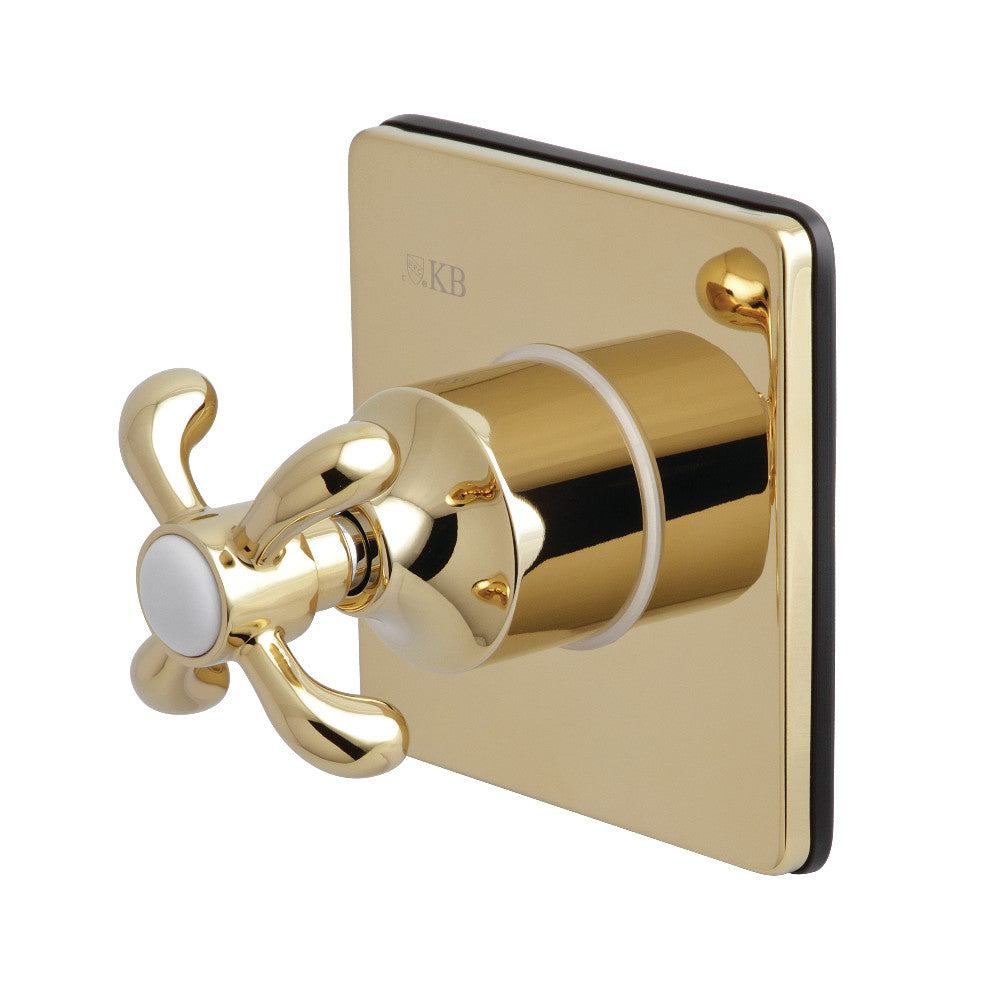 Kingston Brass KS3042TX 3-Way Diverter Valve with Trim Kit, Polished Brass - BNGBath