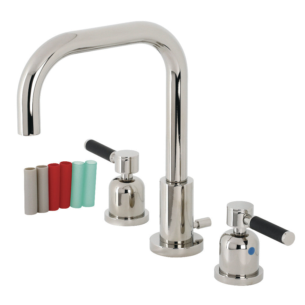 Kingston Brass FSC8939DKL Kaiser Widespread Bathroom Faucet with Brass Pop-Up, Polished Nickel - BNGBath