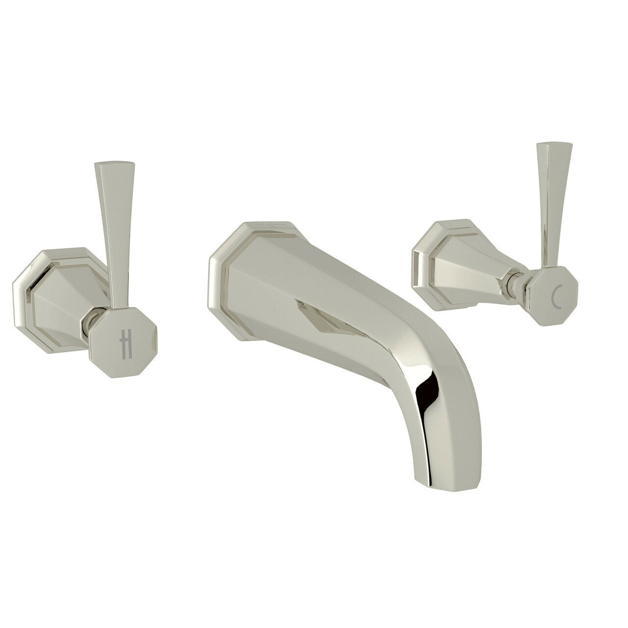 Perrin & Rowe Deco Wall Mount Widespread Bathroom Faucet - BNGBath