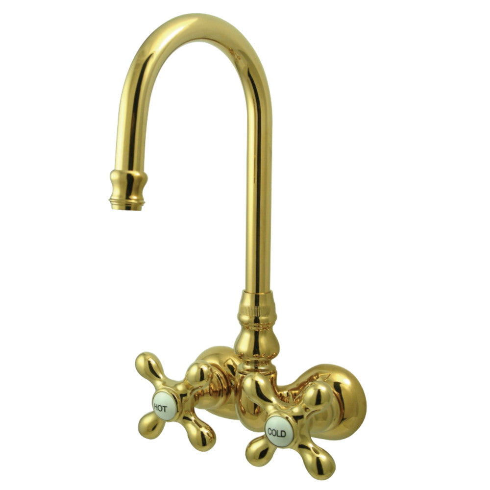 Kingston Brass CC77T2 Vintage 3-3/8-Inch Wall Mount Tub Faucet, Polished Brass - BNGBath