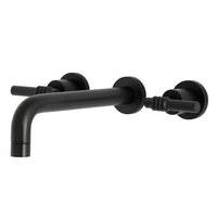 Thumbnail for Kingston Brass KS8020ML Milano Two-Handle Wall Mount Tub Faucet, Matte Black - BNGBath