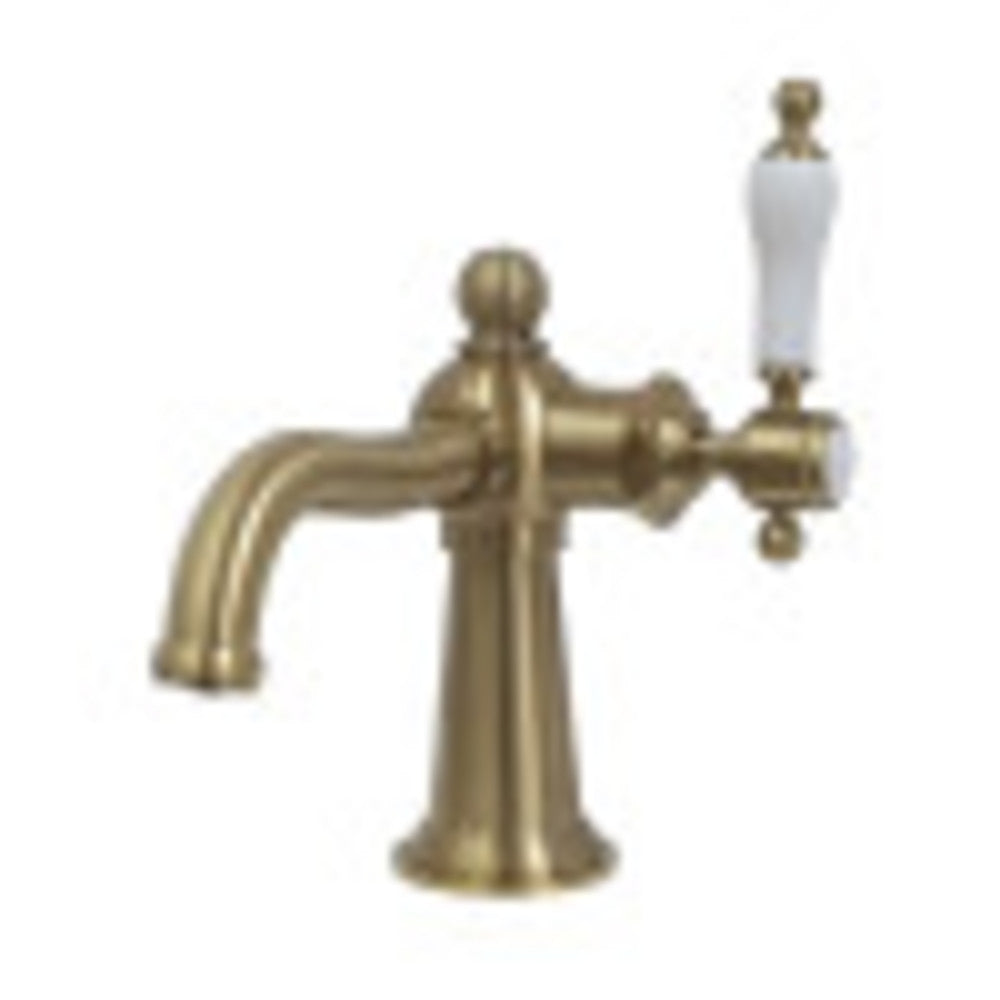 Kingston Brass KS154KLBB Nautical Single-Handle Bathroom Faucet with Push Pop-Up, Brushed Brass - BNGBath