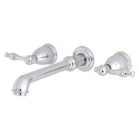 Thumbnail for Kingston Brass KS7021NL Naples 2-Handle Wall Mount Roman Tub Faucet, Polished Chrome - BNGBath