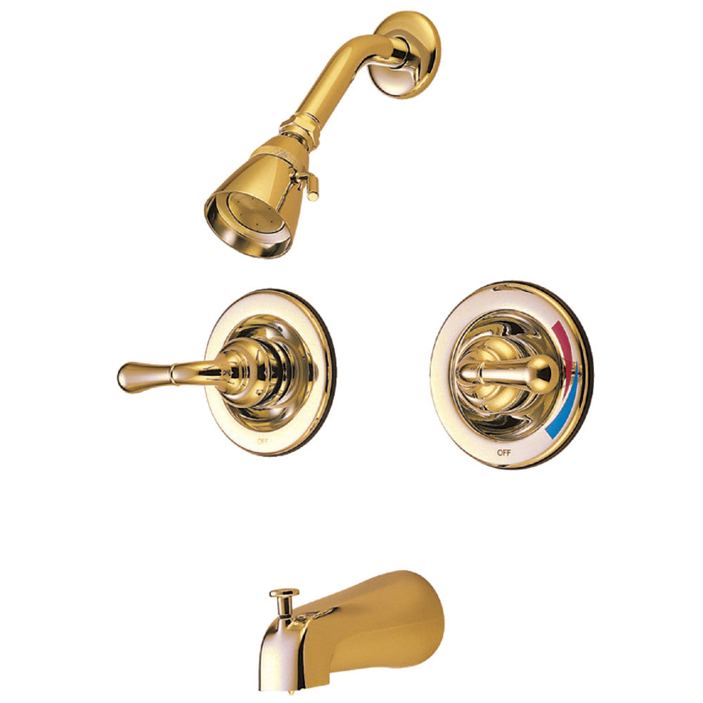 Kingston Brass KB672 Tub and Shower Faucet, Polished Brass - BNGBath