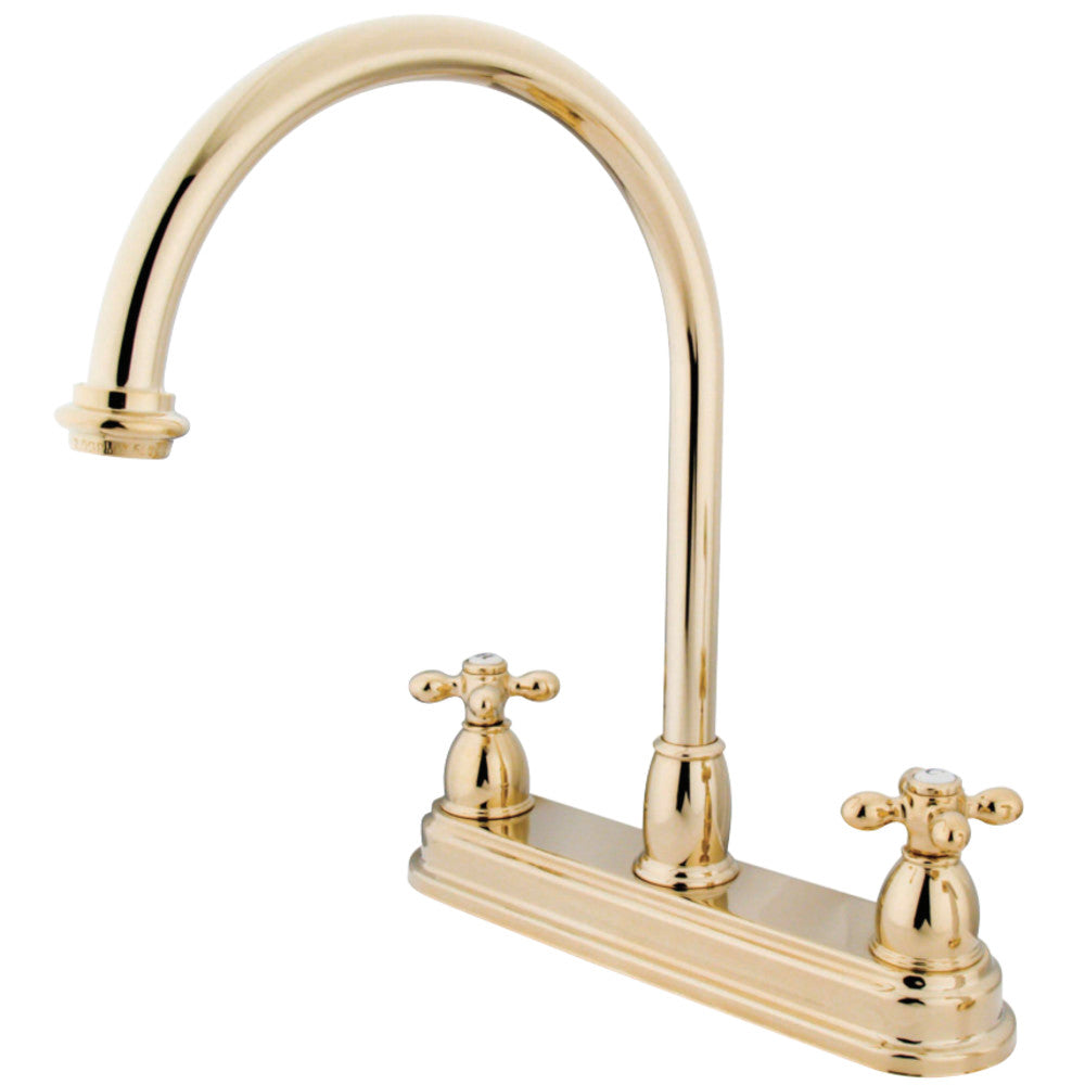 Kingston Brass KB3742AX Restoration Centerset Kitchen Faucet, Polished Brass - BNGBath