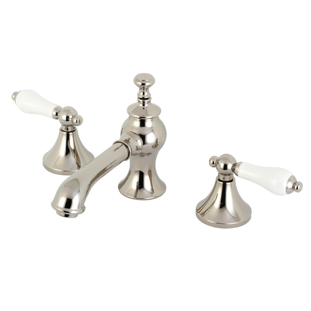 Kingston Brass KC7066PL Vintage 8 in. Widespread Bathroom Faucet, Polished Nickel - BNGBath