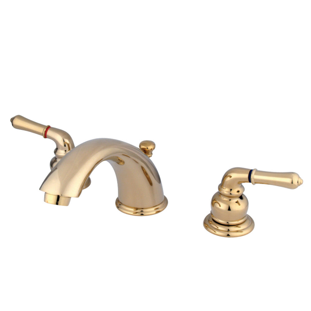 Kingston Brass KB962 Magellan Widespread Bathroom Faucet with Retail Pop-Up, Polished Brass - BNGBath