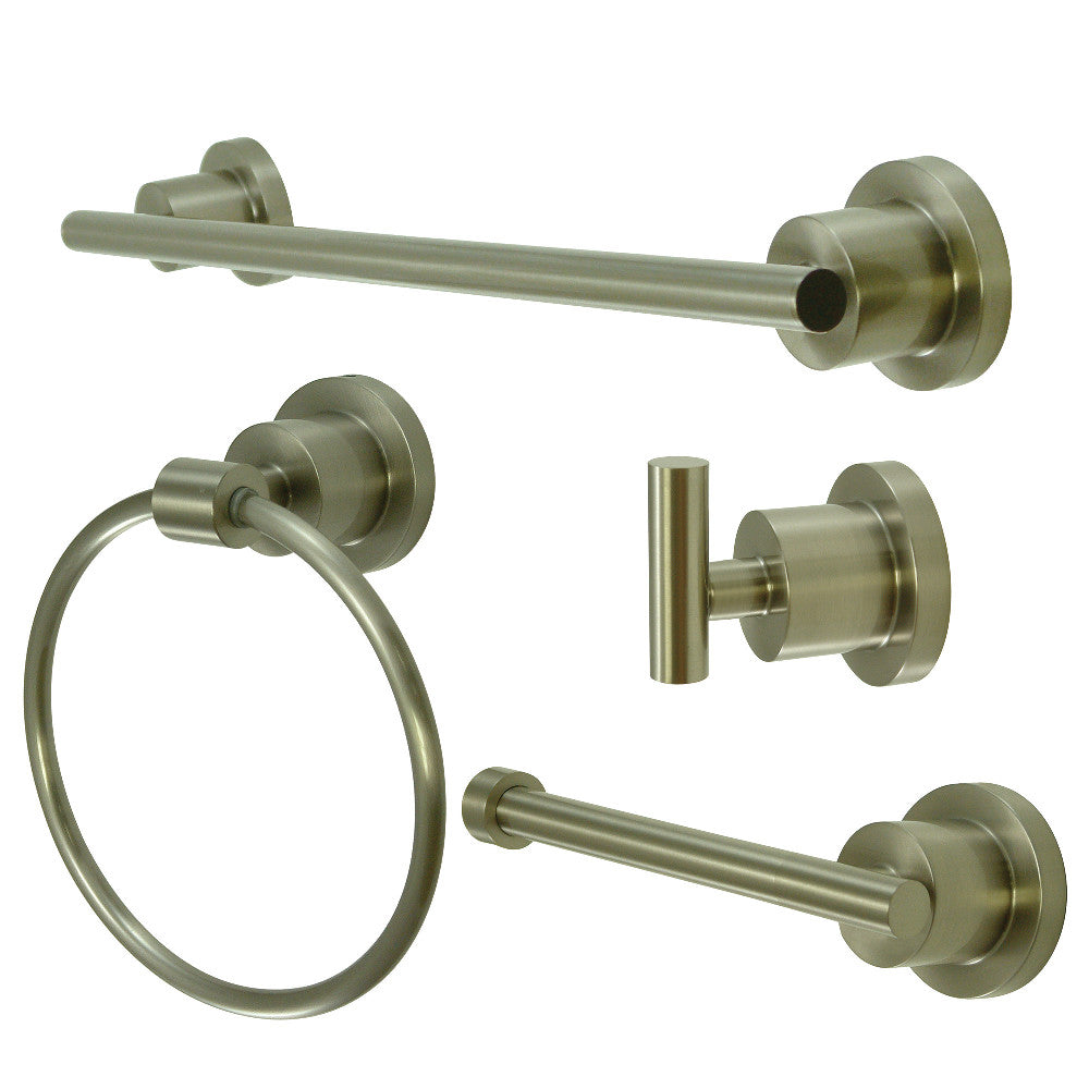 Kingston Brass BAK8212478SN 4-Piece Bathroom Accessories Set, Brushed Nickel - BNGBath