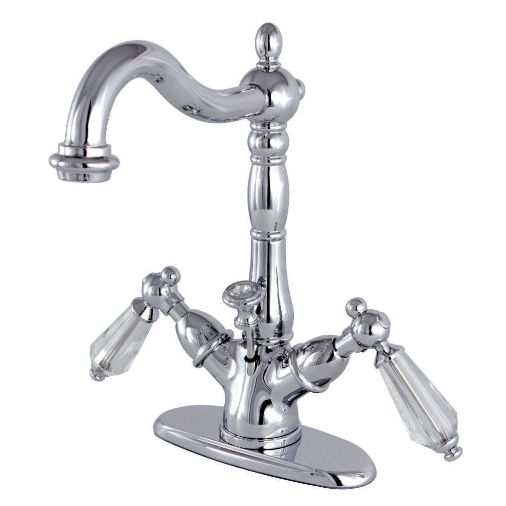 Kingston Brass KS1431WLL Wilshire Two-Handle Bathroom Faucet with Brass Pop-Up and Cover Plate, Polished Chrome - BNGBath