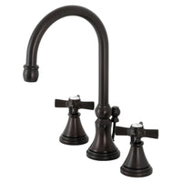 Thumbnail for Kingston Brass KS2985ZX Millennium Widespread Bathroom Faucet with Brass Pop-Up, Oil Rubbed Bronze - BNGBath